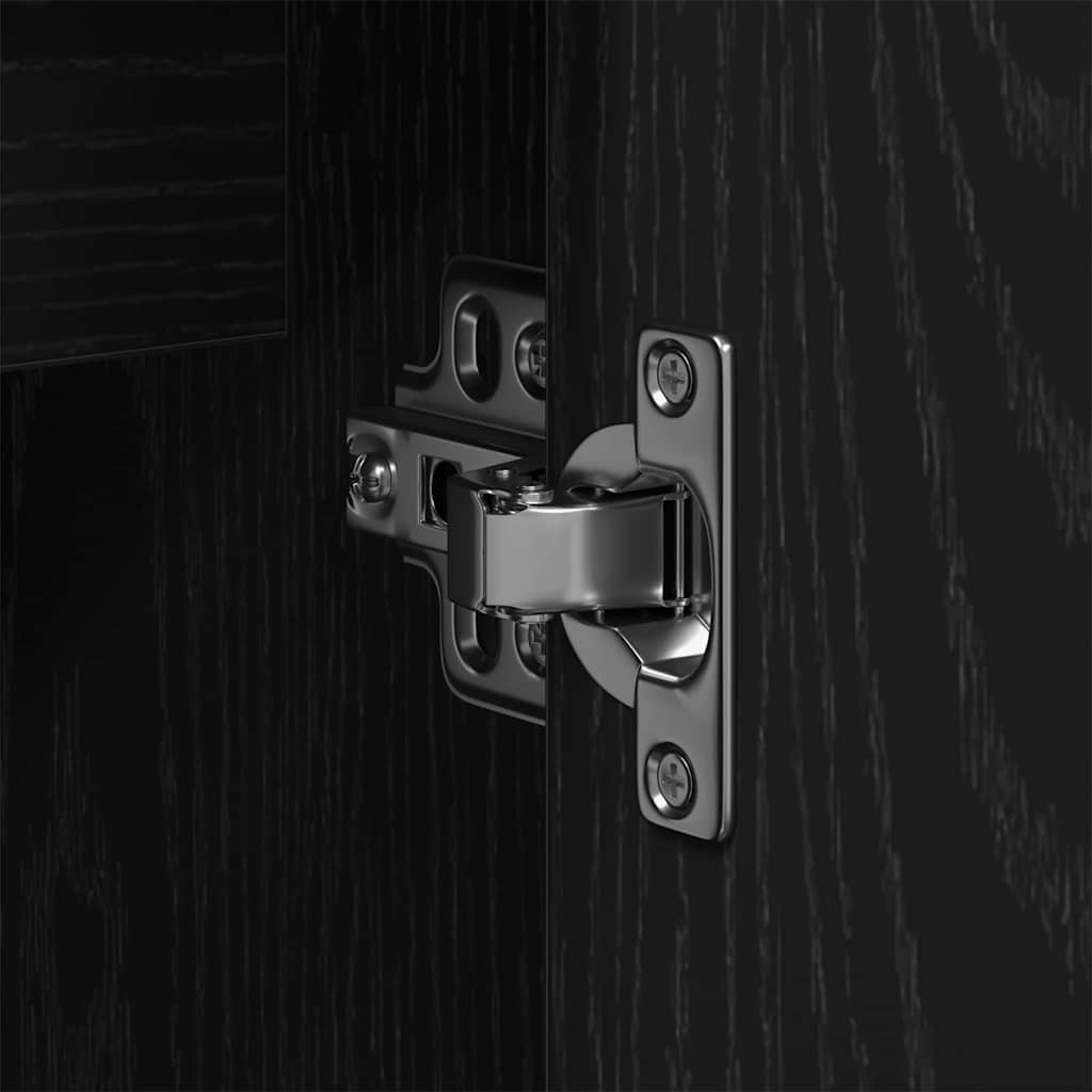 Waschbeckenschrank mit Tür Schwarz Eichen-Optik 80 x 30 x 60 cm