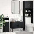 Waschbeckenschrank mit Tür Schwarz Eichen-Optik 80 x 30 x 60 cm