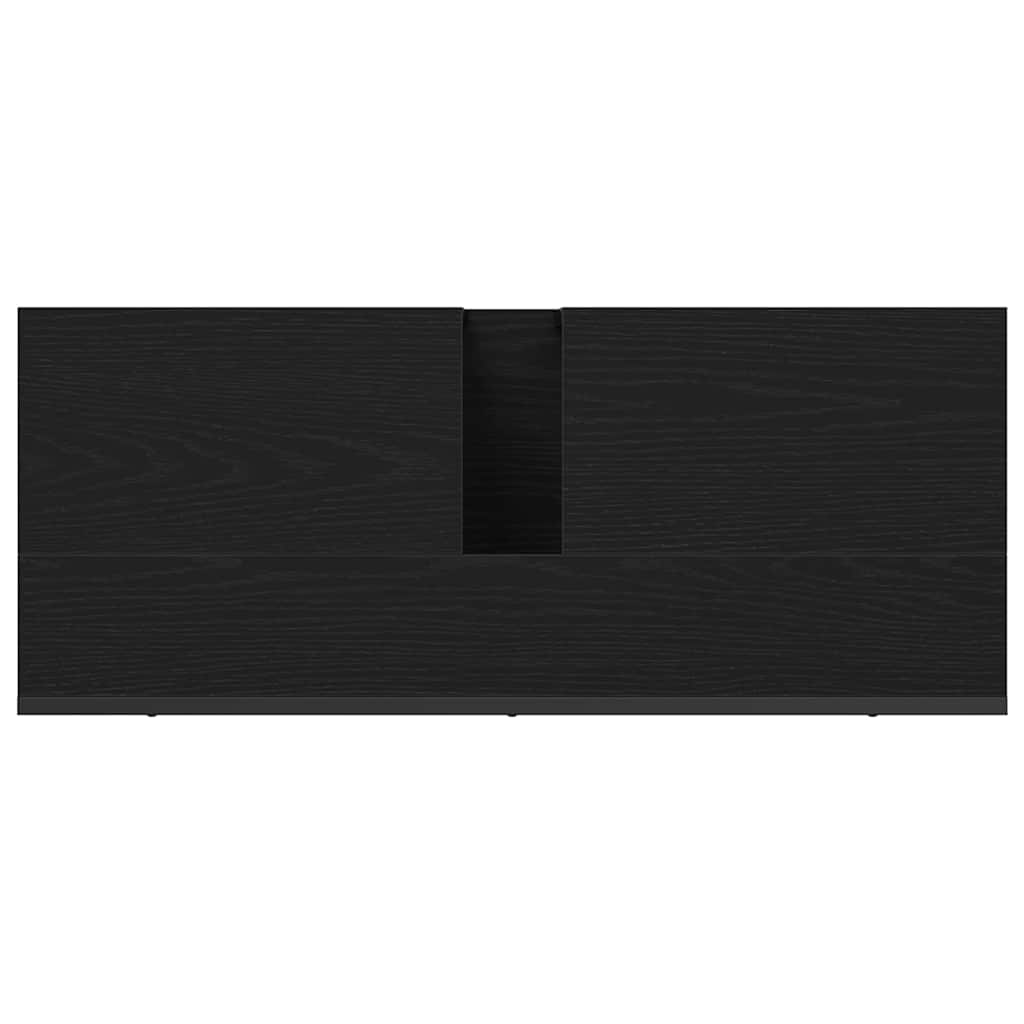 Waschbeckenschrank mit Tür Schwarz Eichen-Optik 80 x 30 x 60 cm