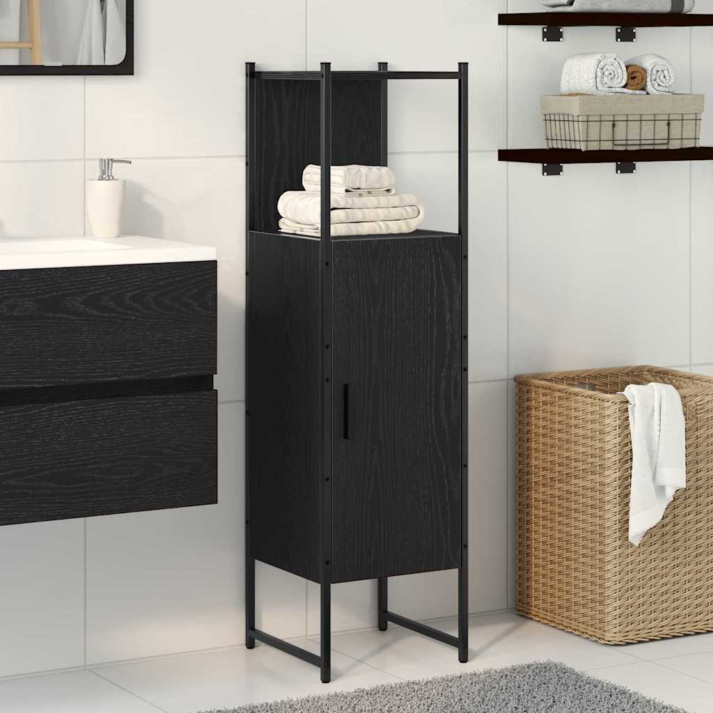 Badezimmermöbel-Set Schwarz Eichen-Optik 33 x 33 x 120,5 cm