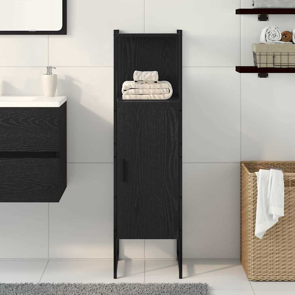 Badezimmermöbel-Set Schwarz Eichen-Optik 33 x 33 x 120,5 cm
