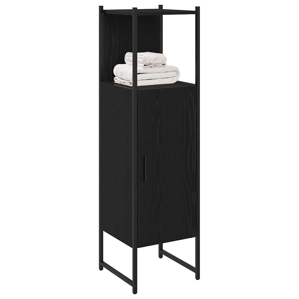 Badezimmermöbel-Set Schwarz Eichen-Optik 33 x 33 x 120,5 cm