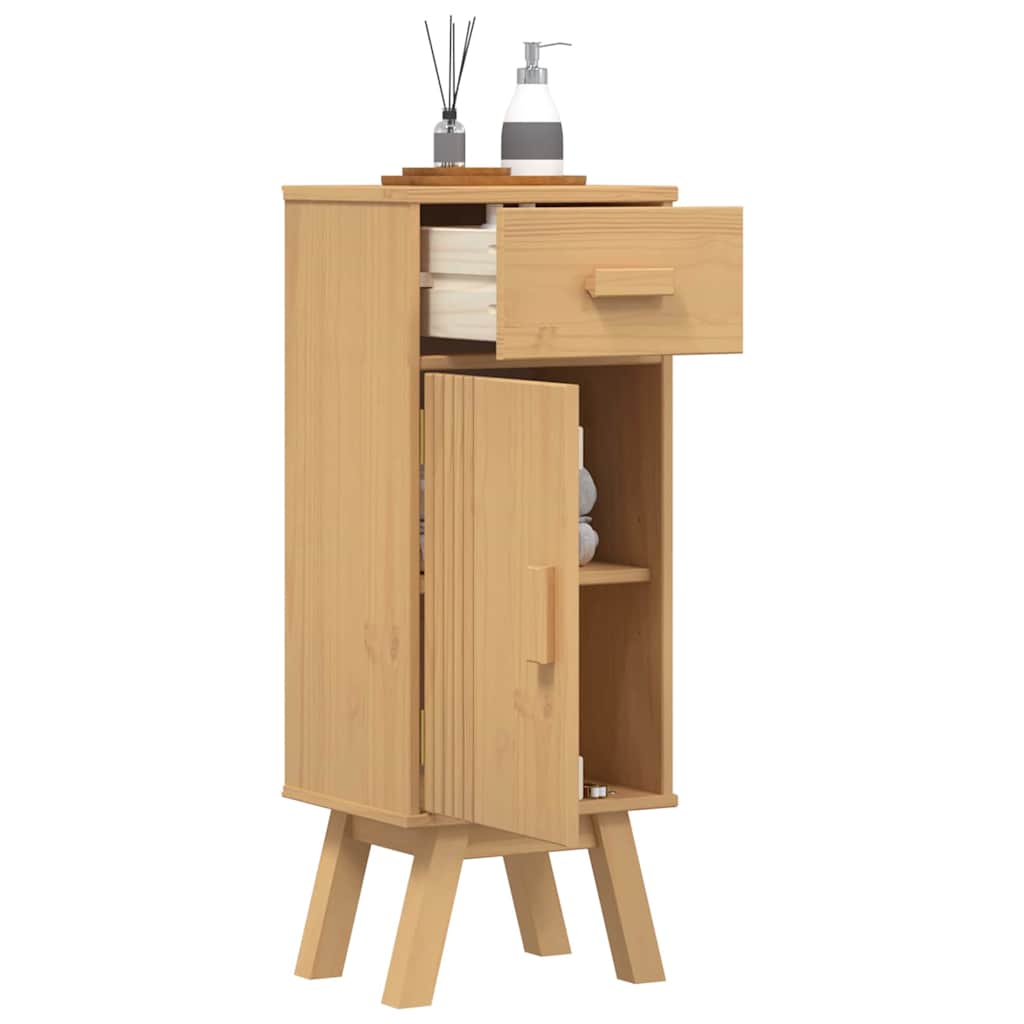 Badezimmerschrank Olden Braun 35 x 30 x 90 cm Massivholz Kiefer