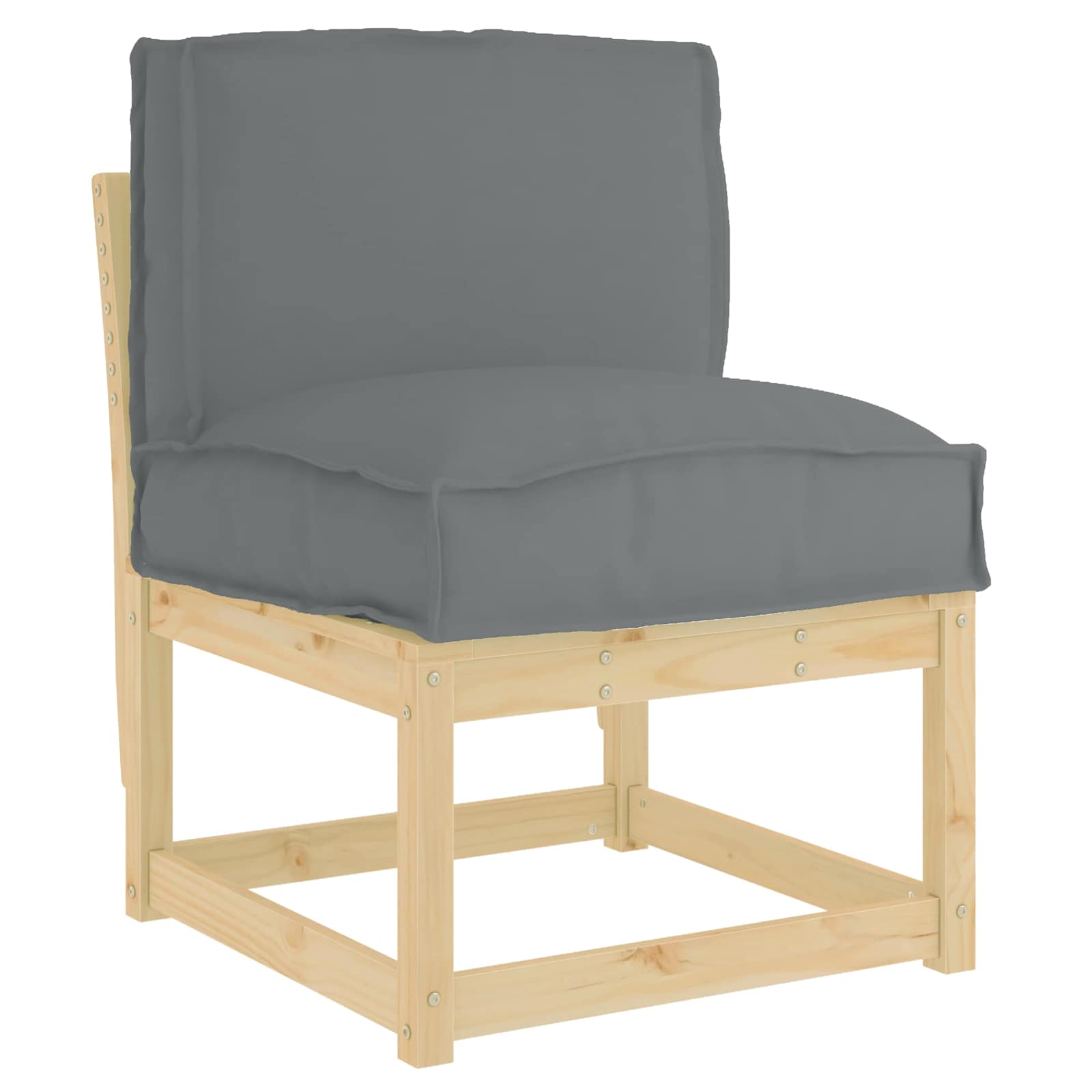 Kissen Anthrazit 50 x 40 x 12 cm Oxford-Stoff
