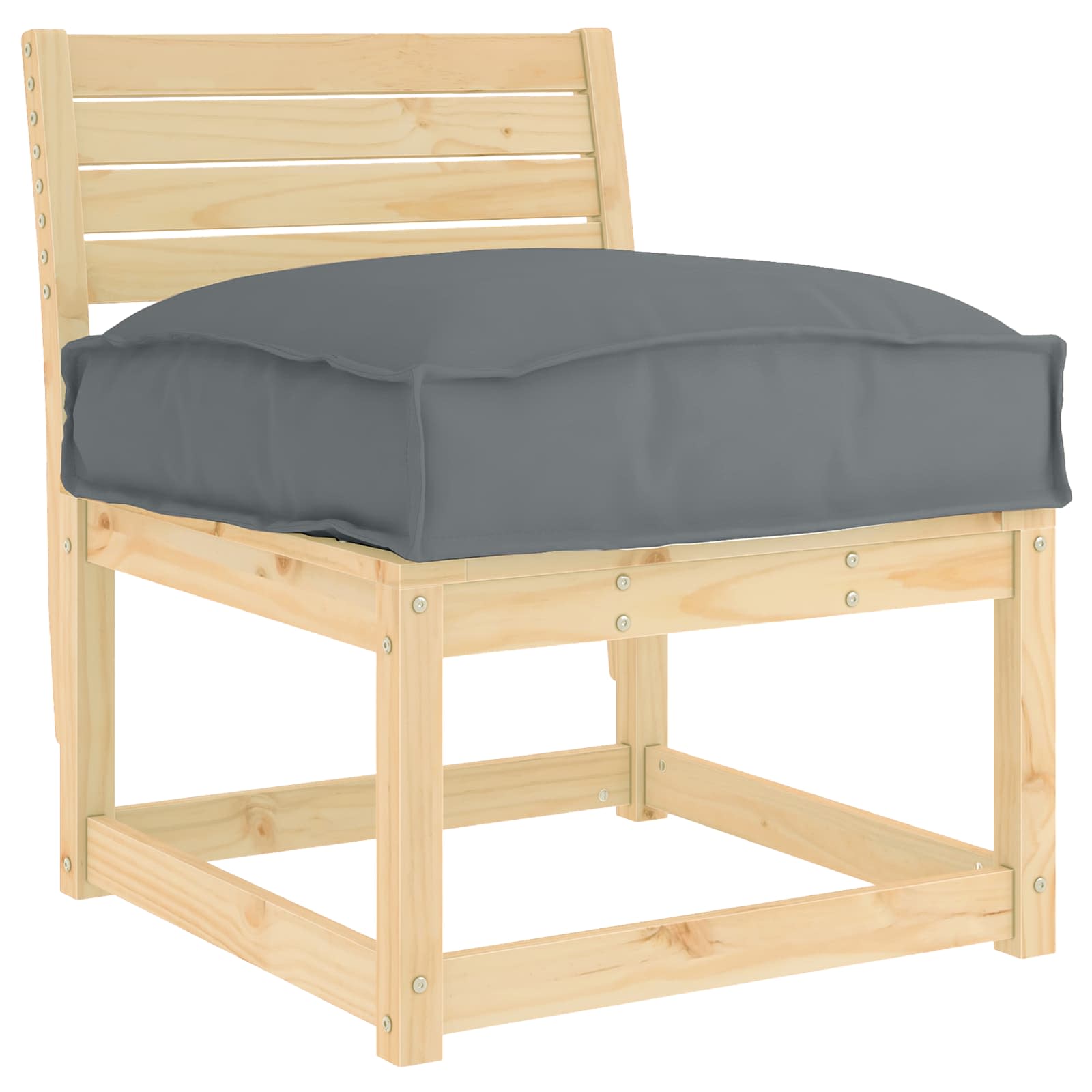 Kissen Anthrazit 50 x 50 x 12 cm Oxford-Stoff