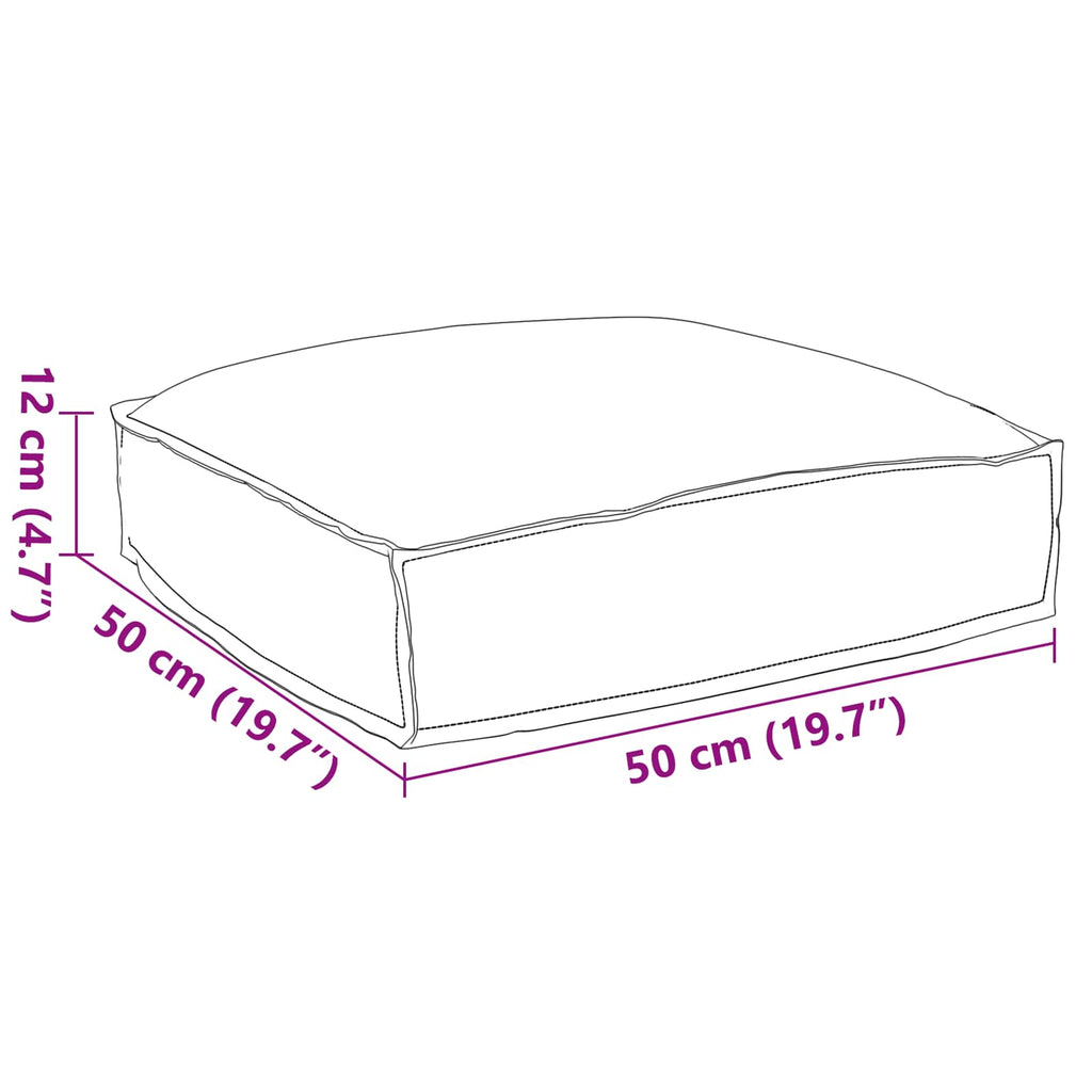 Kissen Anthrazit 50 x 50 x 12 cm Oxford-Stoff