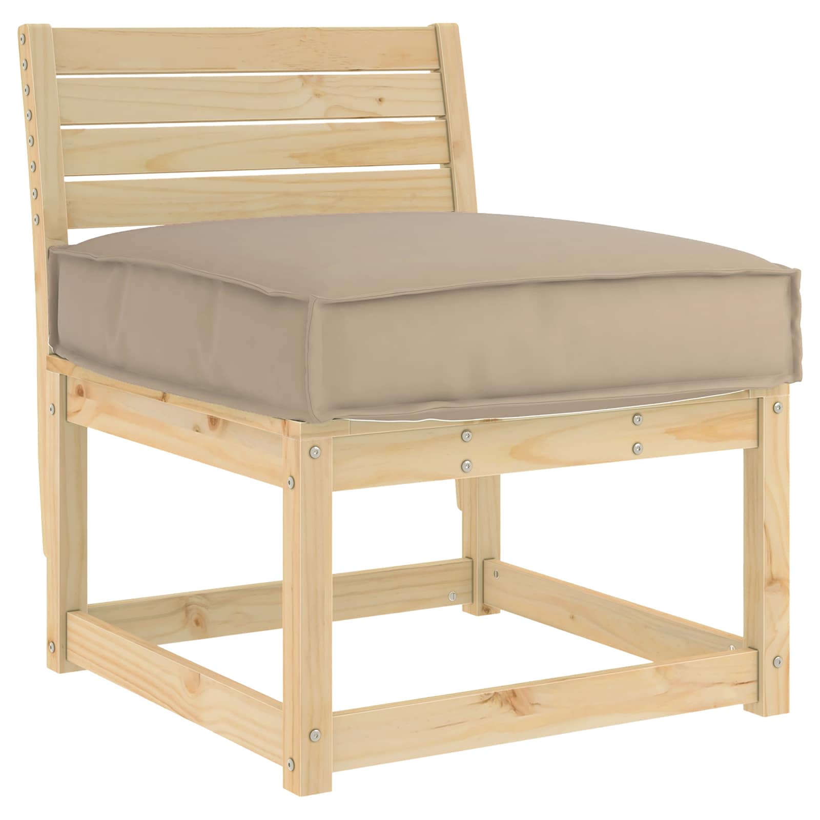 Kissen Taupe 60 x 60 x 12 cm Oxford-Stoff
