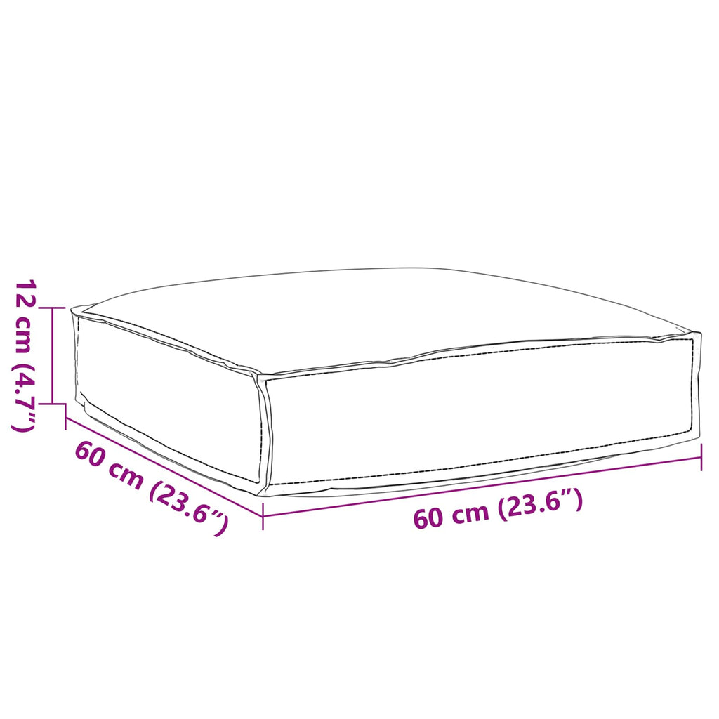Kissen Blatt Blattmuster 60 x 60 x 12 cm Oxford-Stoff