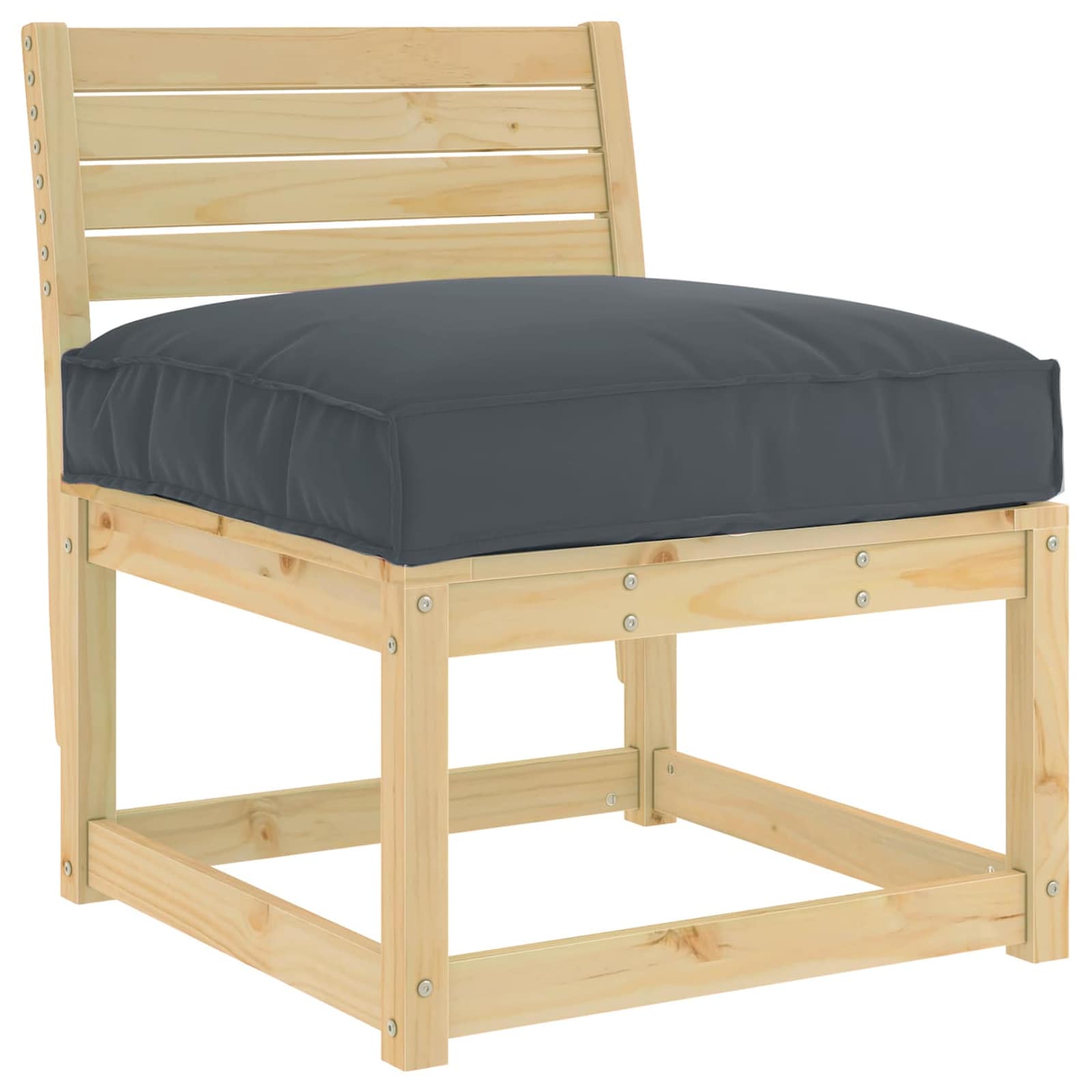 Kissen Anthrazit 70 x 70 x 12 cm Oxford-Stoff