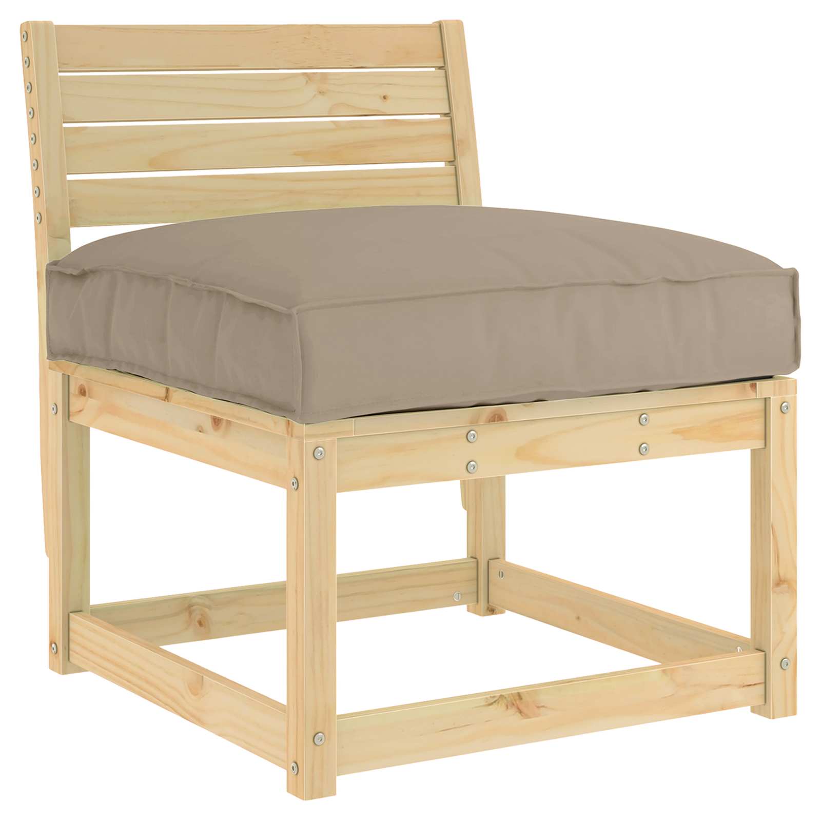 Kissen Taupe 70 x 70 x 12 cm Oxford-Stoff