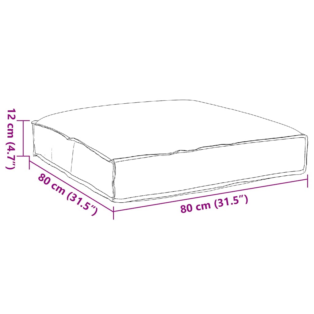 Kissen Creme 80 x 80 x 12 cm Oxford-Stoff