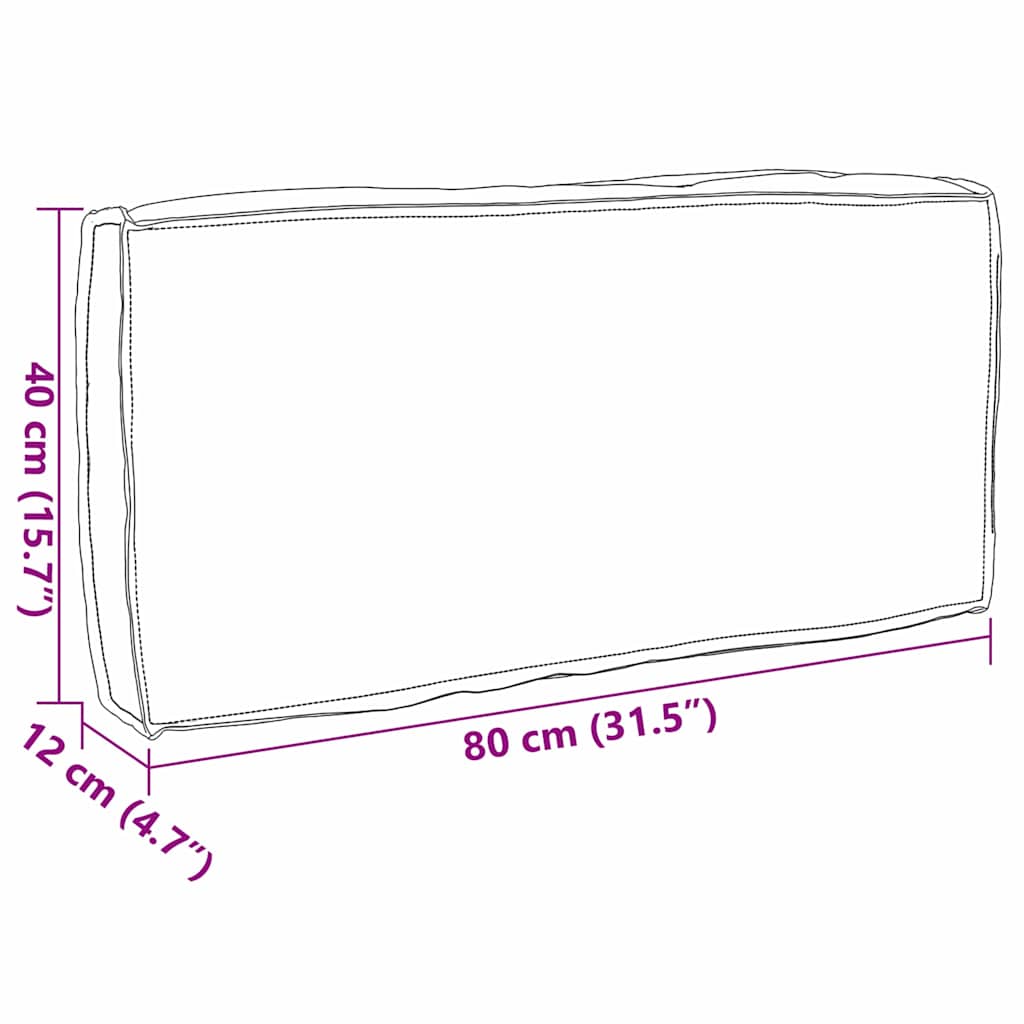 Kissen Königsblau 80 x 40 x 12 cm Oxford-Stoff