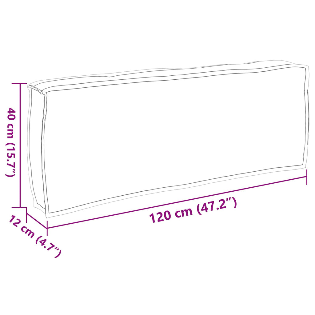 Kissen Grau 120 x 40 x 12 cm Oxford-Stoff