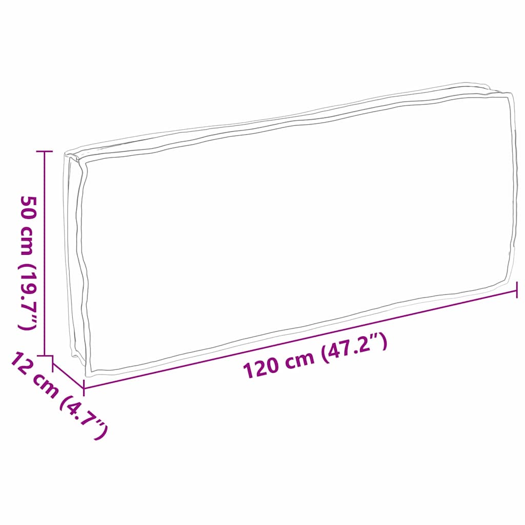 Kissen Grau 120 x 50 x 12 cm Oxford-Stoff