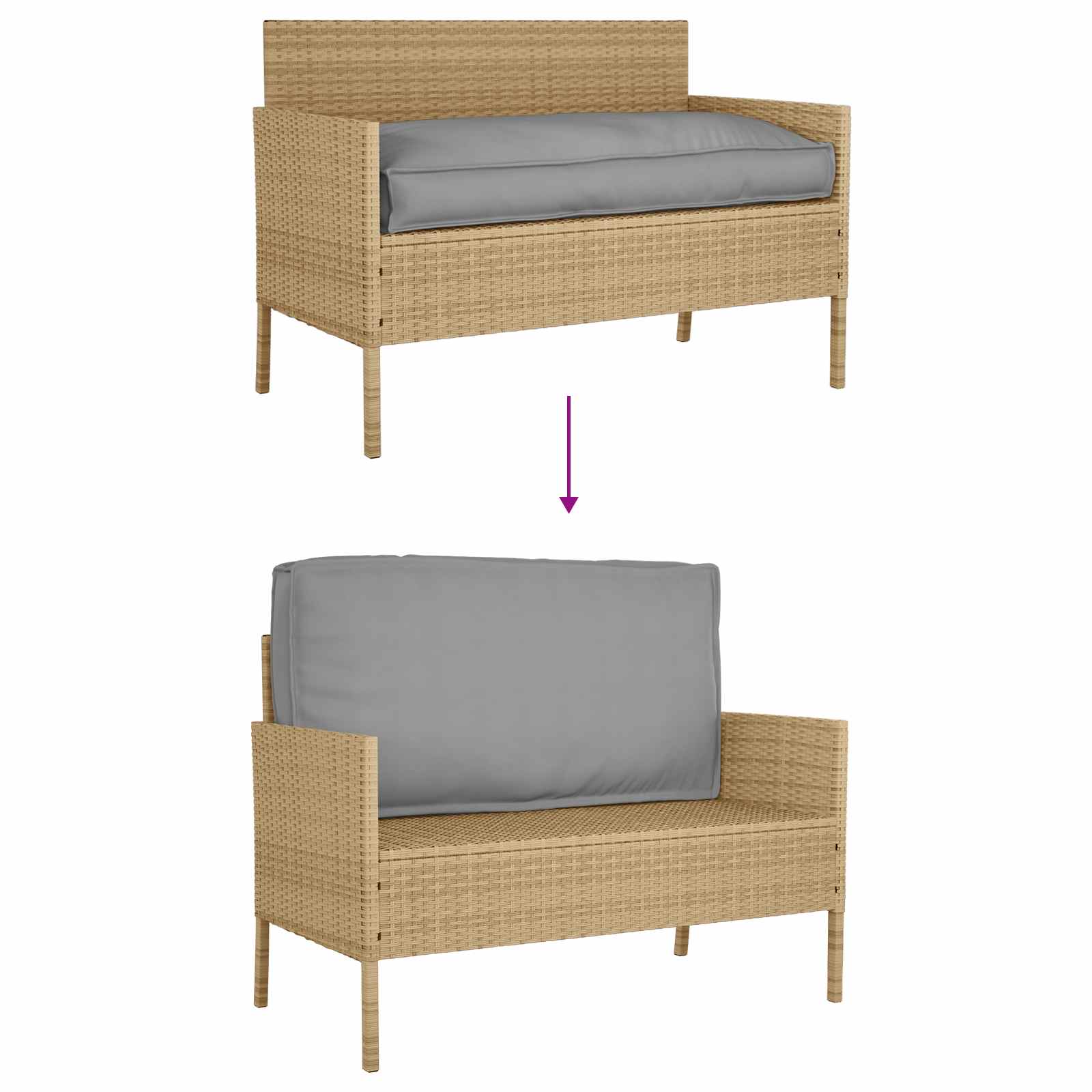 Kissen Grau 120 x 60 x 12 cm Oxford-Stoff