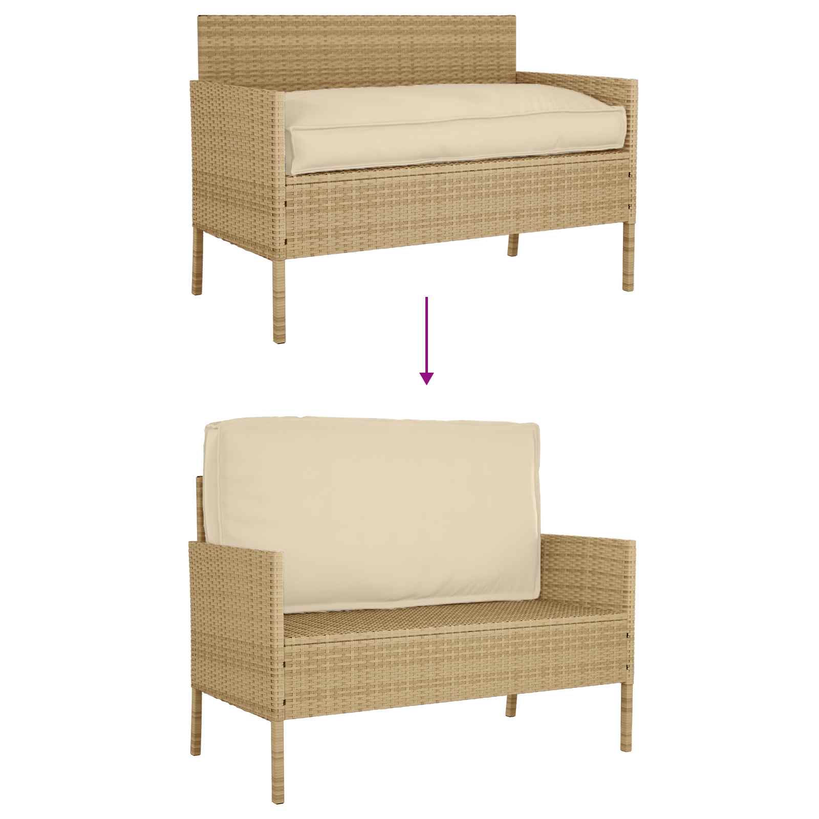 Kissen Beige 120 x 60 x 12 cm Oxford-Stoff