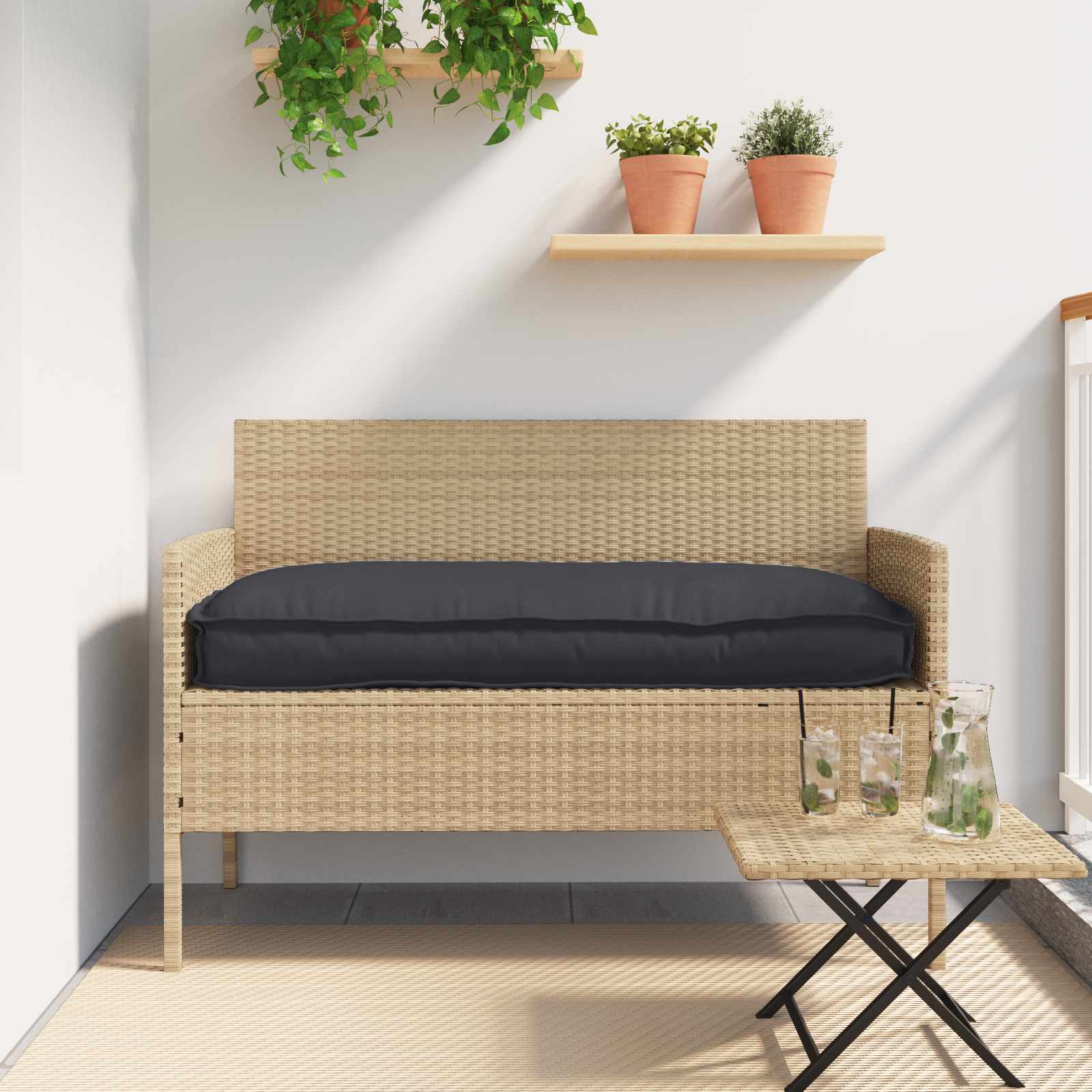 Kissen Schwarz 120 x 60 x 12 cm Oxford-Stoff