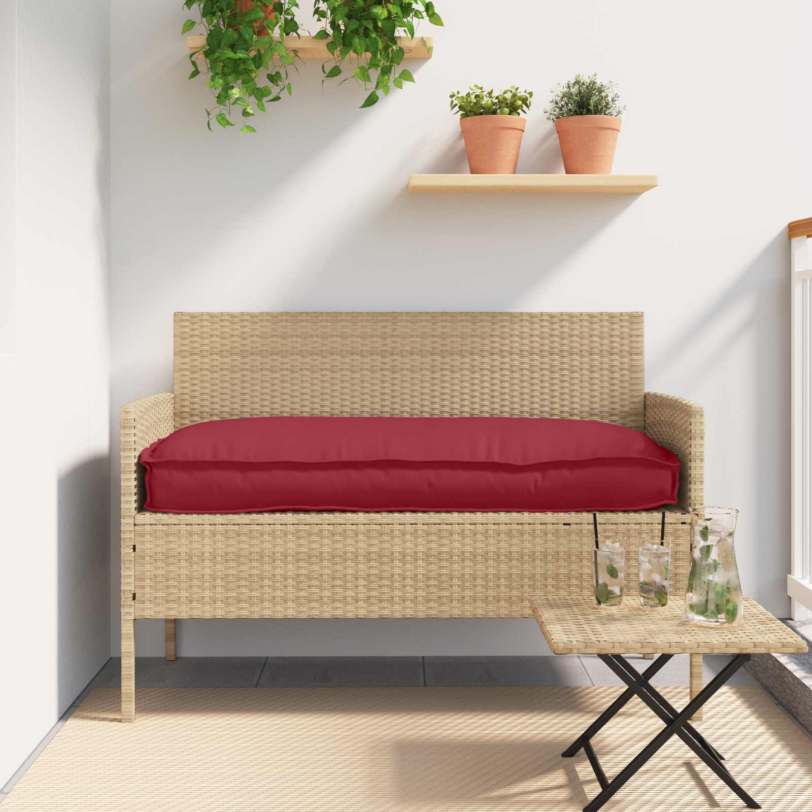 Kissen Weinrot 120 x 60 x 12 cm Oxford-Stoff