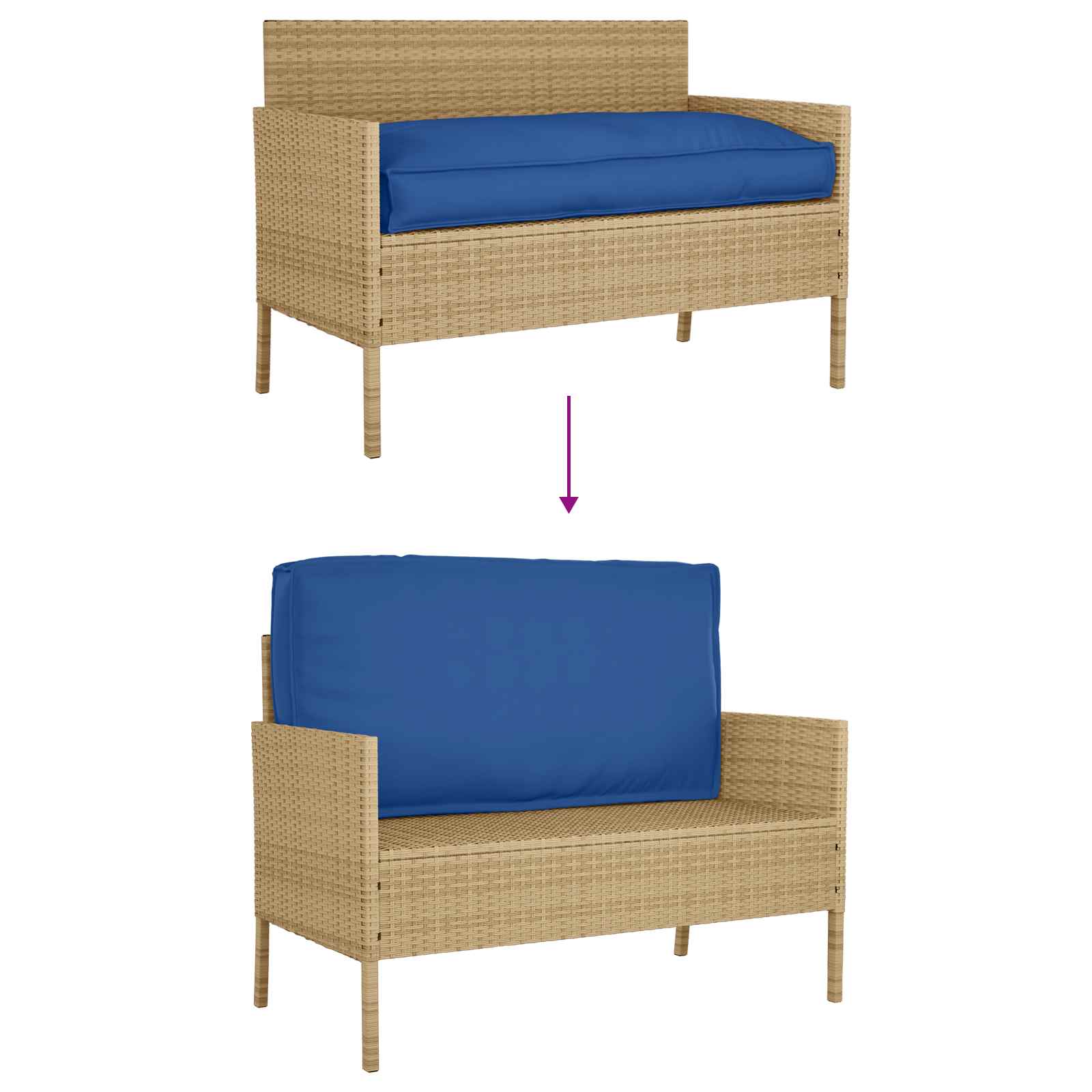 Kissen Königsblau 120 x 60 x 12 cm Oxford-Stoff