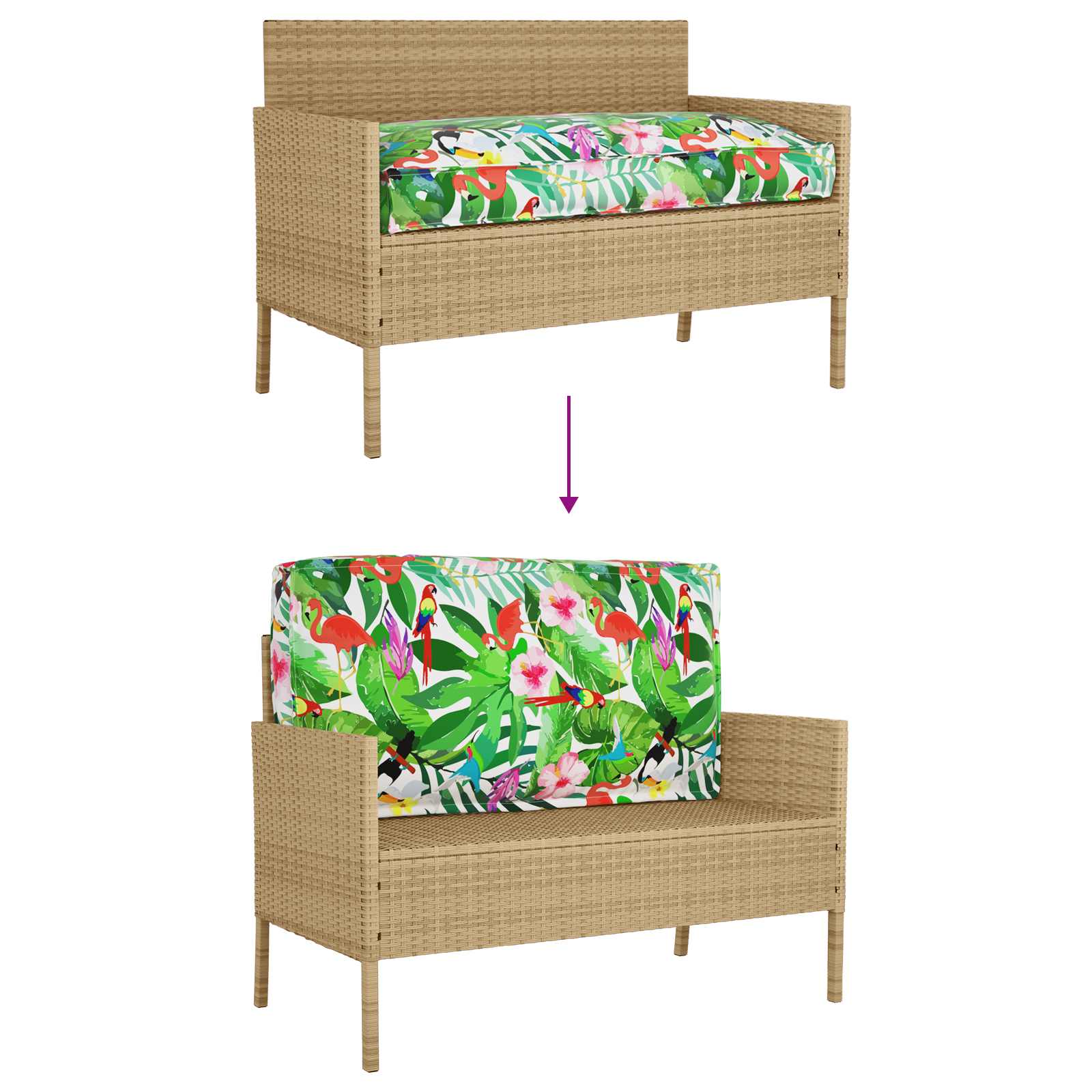 Kissen Floral Mehrfarbig 120 x 60 x 12 cm Oxford-Stoff