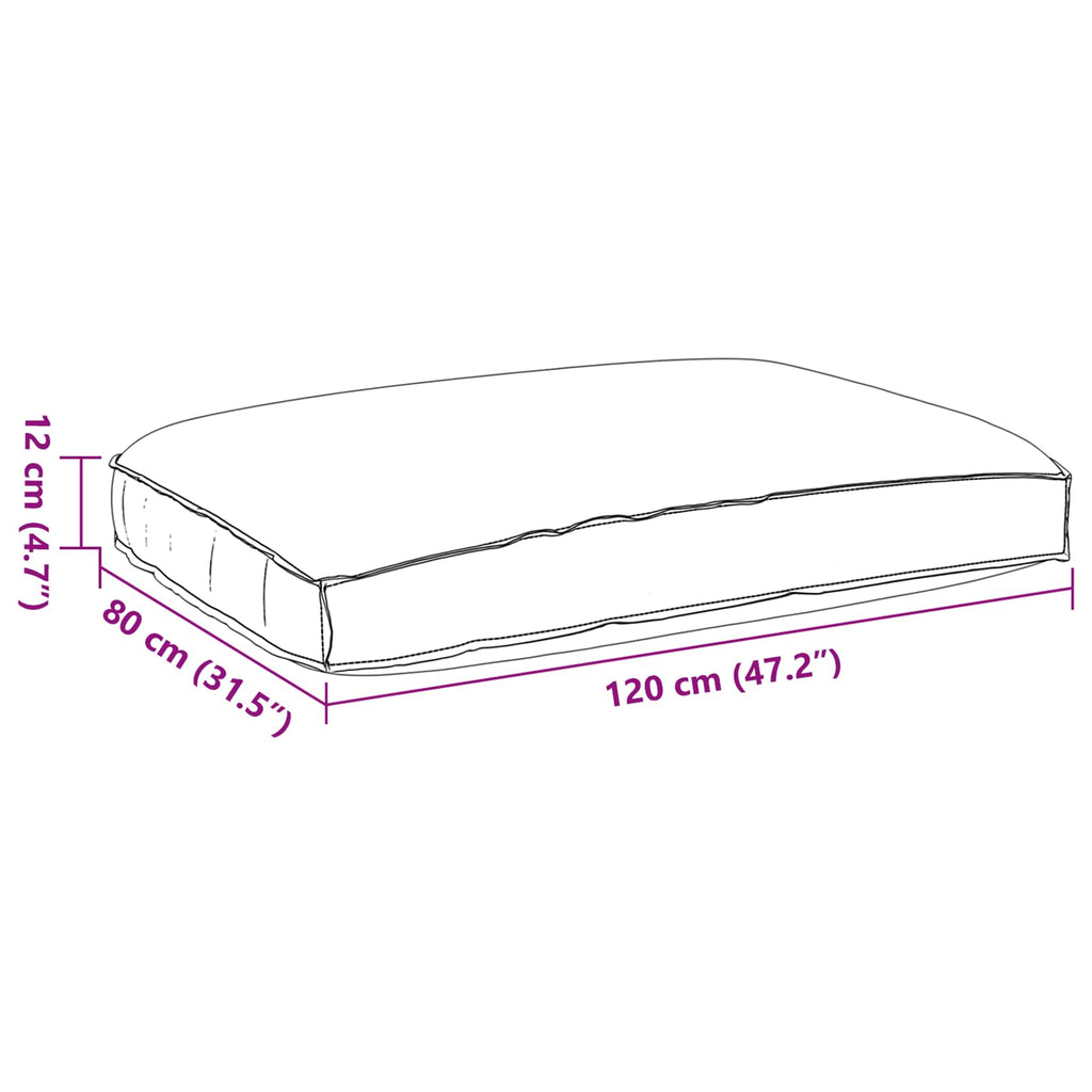 Kissen Anthrazit 120 x 80 x 12 cm Oxford-Stoff
