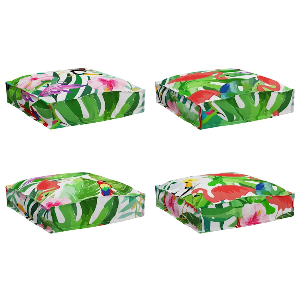 Kissen Floral 4 pcs Mehrfarbig 40 x 40 x 8 cm Oxford-Stoff