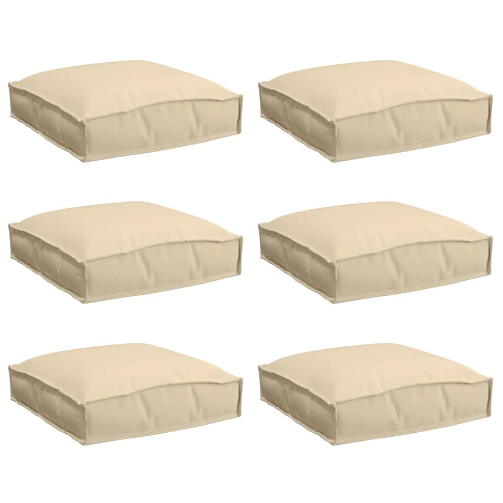 Kissen 6 pcs Beige 40 x 40 x 8 cm Oxford-Stoff
