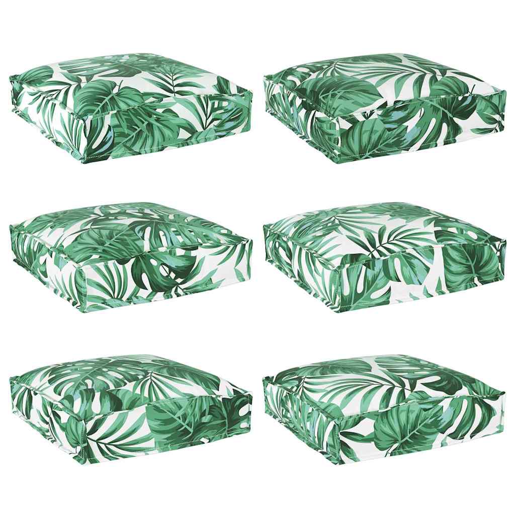 Kissen Blatt 6 pcs Blattmuster 40 x 40 x 8 cm Oxford-Stoff
