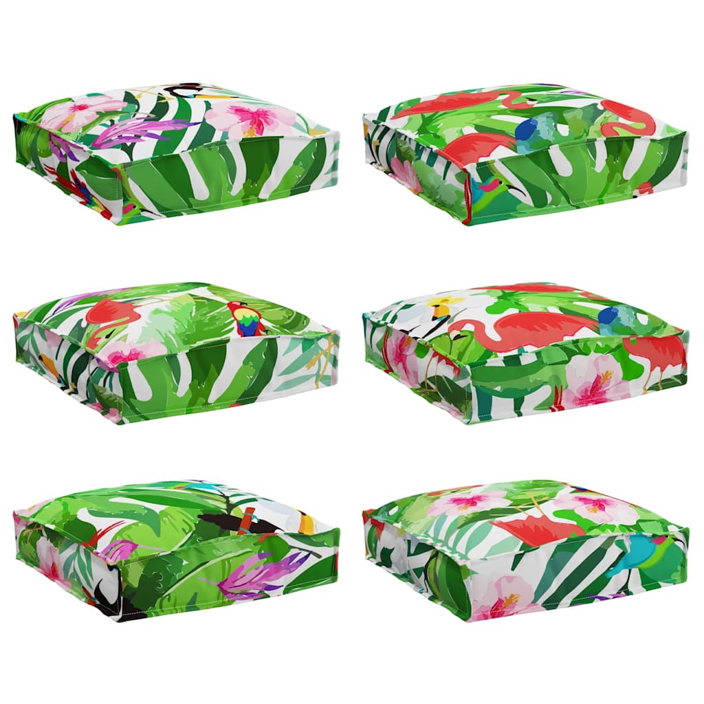 Kissen Floral 6 pcs Mehrfarbig 40 x 40 x 8 cm Oxford-Stoff