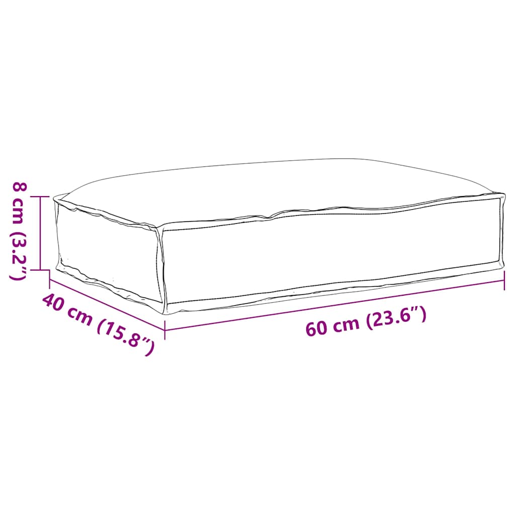 Kissen Königsblau 60 x 40 x 8 cm Oxford-Stoff