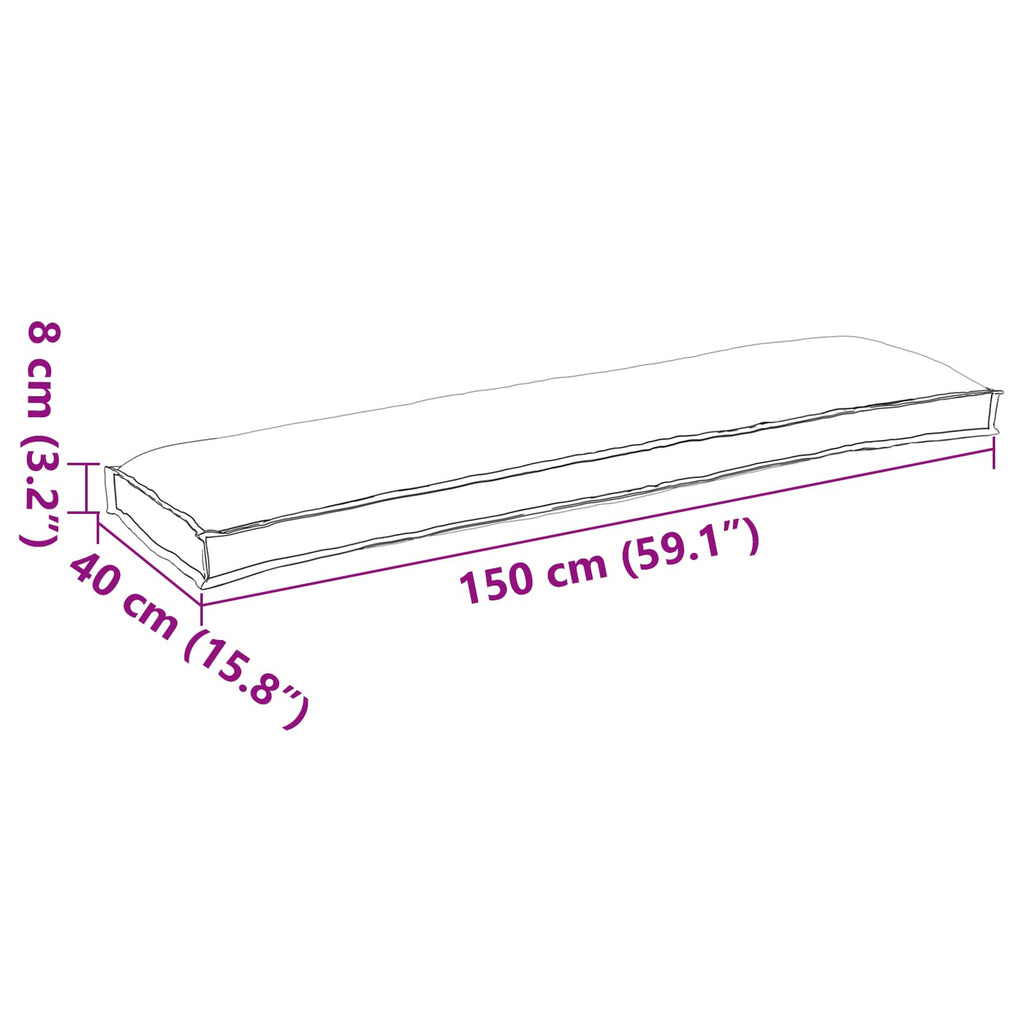 Kissen Creme 150 x 40 x 8 cm Oxford-Stoff