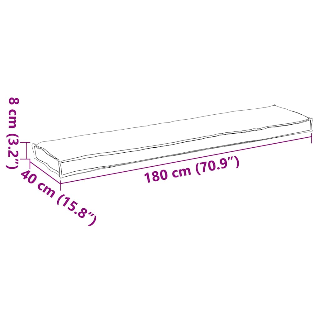 Palettenkissen Grünes Blattmuster 180 x 40 x 8 cm Oxford-Stoff