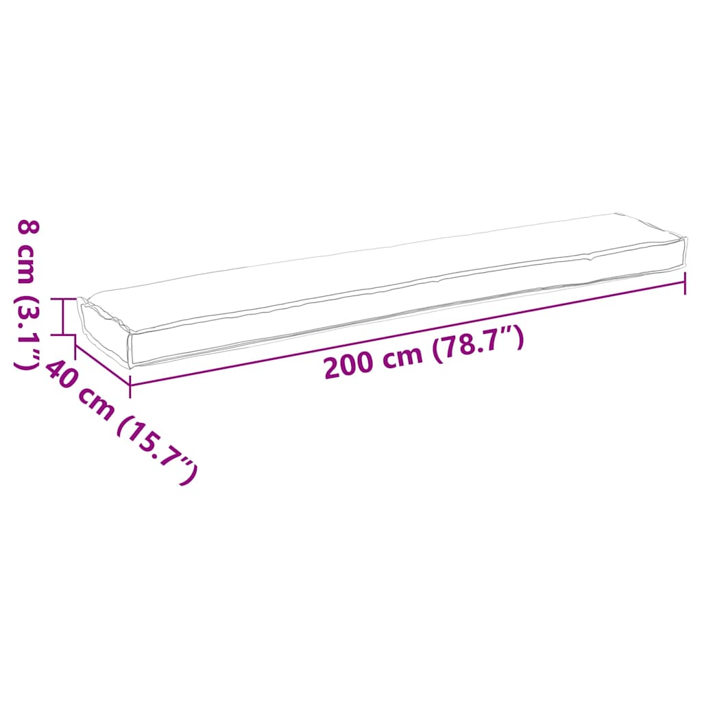 Palettenkissen Anthrazit 200 x 40 x 8 cm Oxford-Stoff