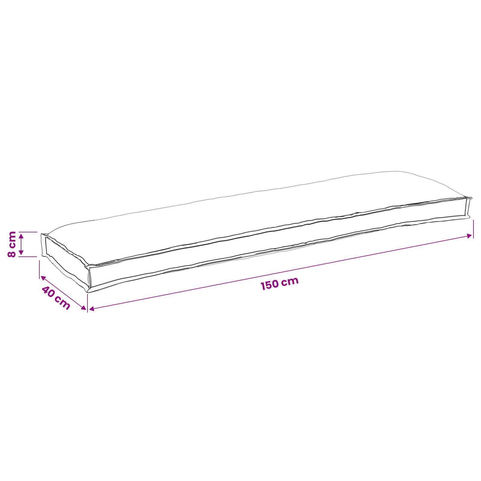 Palettenkissenset 2 pcs Creme 150 x 40 x 8 cm Oxford-Stoff