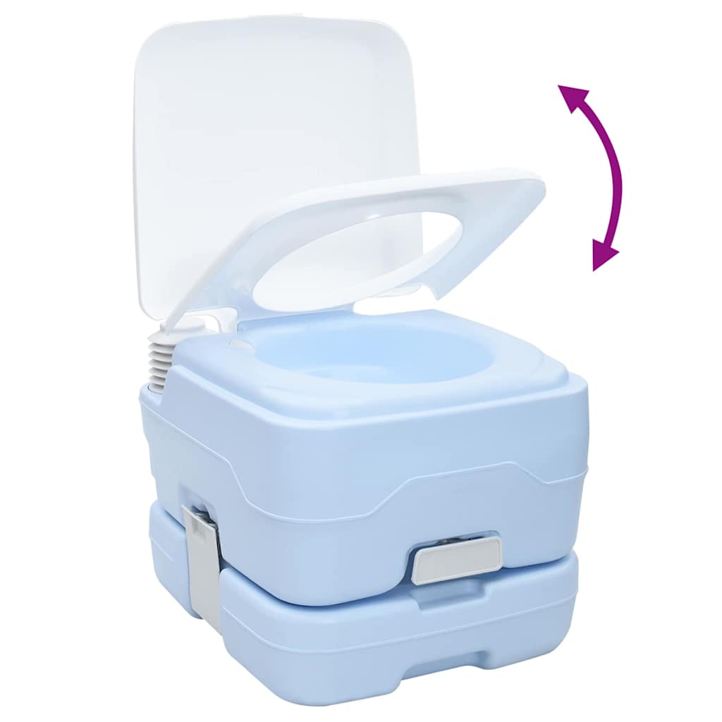Camping-Toilette Helles Blau und Weiß 41,5 x 36,5 x 30 cm