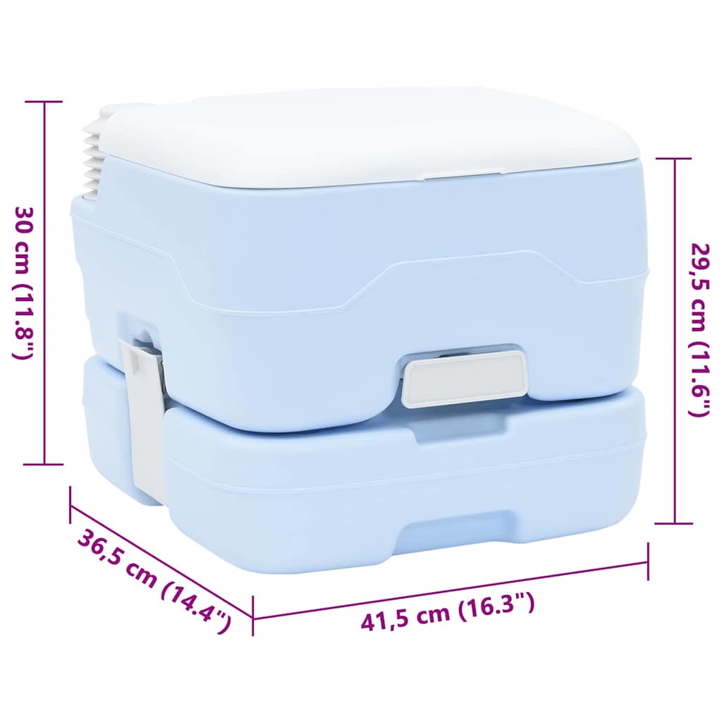 Camping-Toilette Helles Blau und Weiß 41,5 x 36,5 x 30 cm
