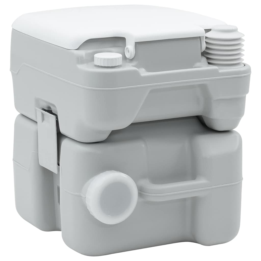 Camping-Toilette Grau und Weiß 41,5 x 36,5 x 42 cm Polyethylen