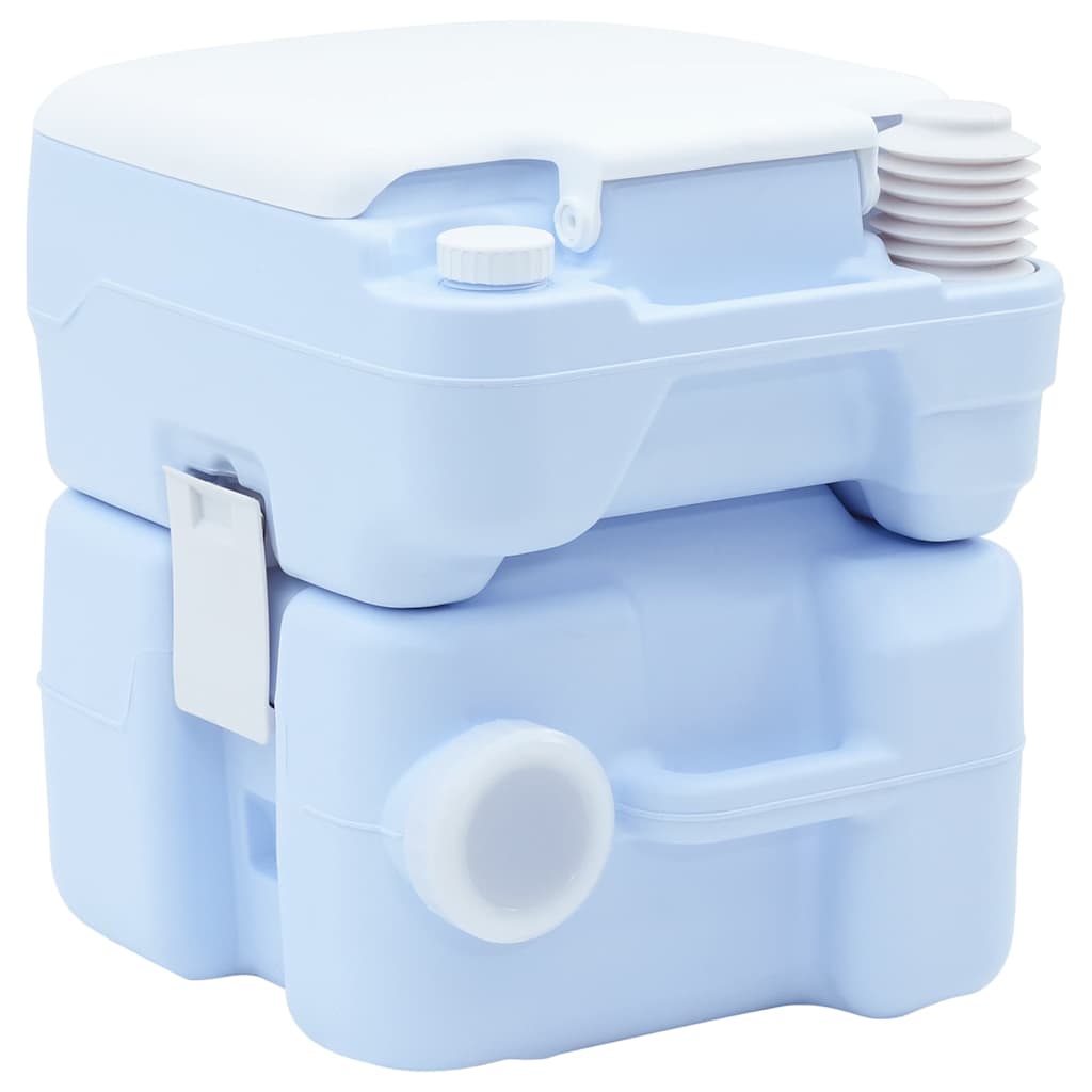 Camping-Toilette Helles Blau und Weiß 41,5 x 36,5 x 42 cm