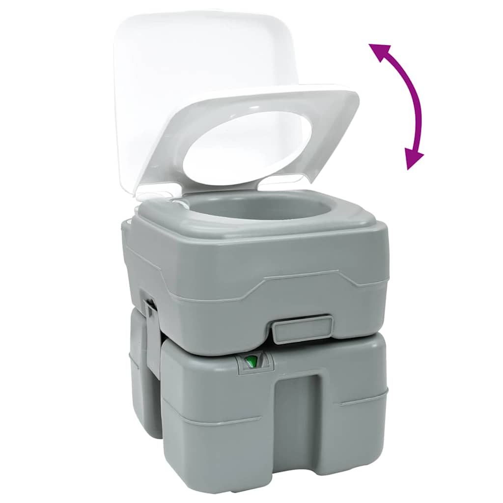 Camping Toiletten-Set 2 pcs Grau 50,5 x 33 x 103 cm