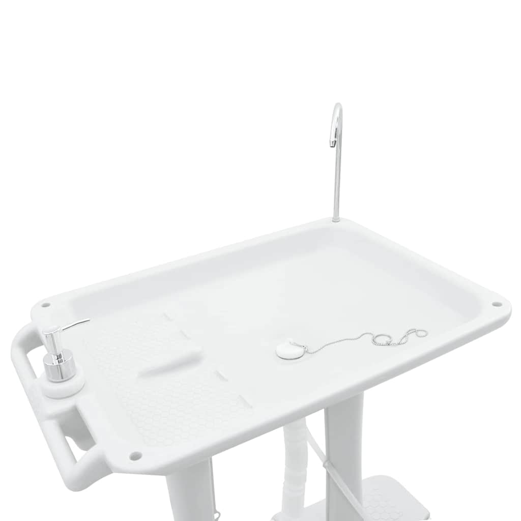 Camping Handwaschstand mit Rädern Grau 72 x 42 x 103 cm