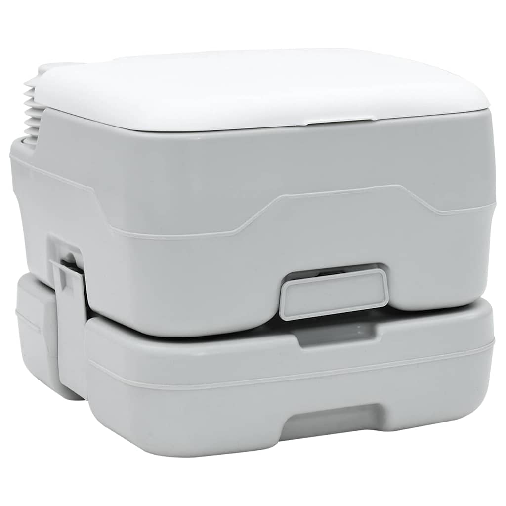 Camping Toiletten-Set 2 pcs Grau und Weiß