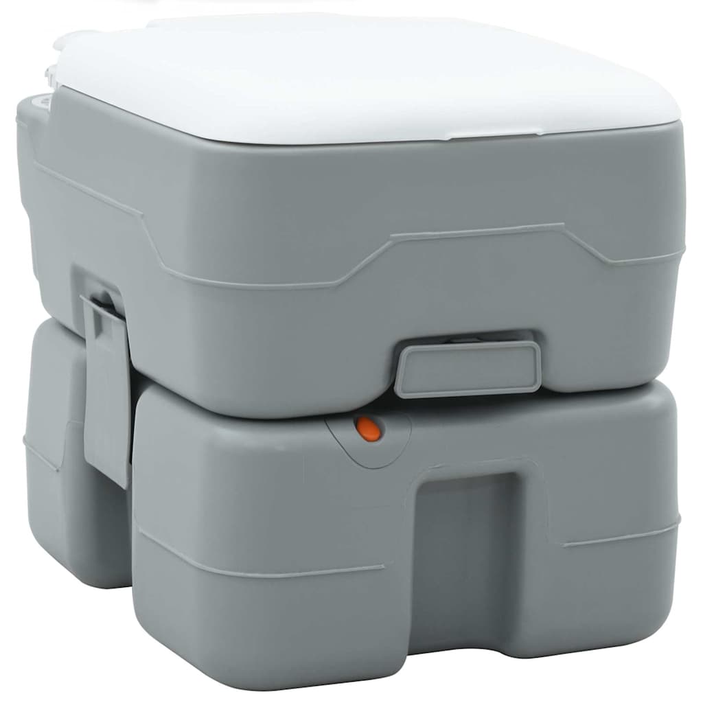 Camping-Toilette Grau und Weiß 41,5 x 36,5 x 37,5 cm