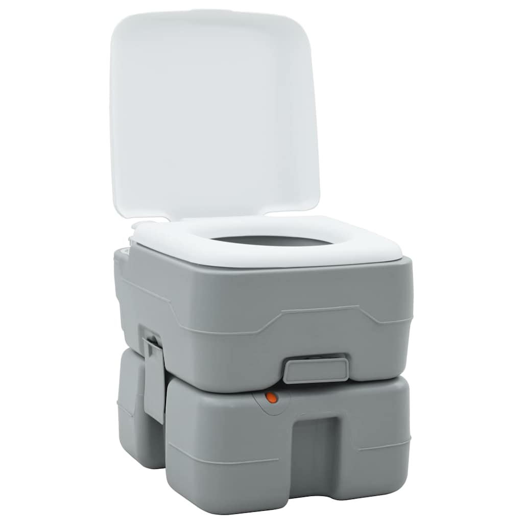 Camping-Toilette Grau und Weiß 41,5 x 36,5 x 37,5 cm