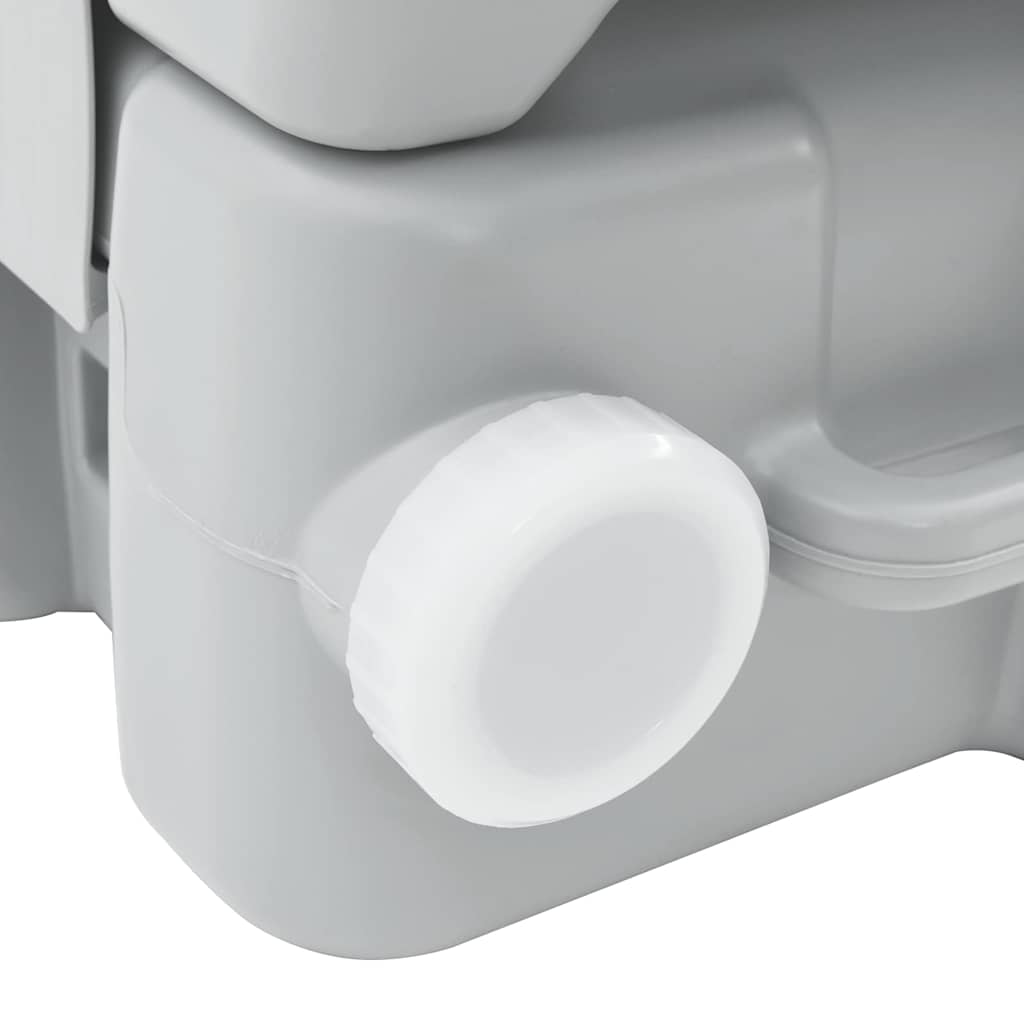 Camping-Toilette Grau und Weiß 41,5 x 36,5 x 30 cm Polyethylen