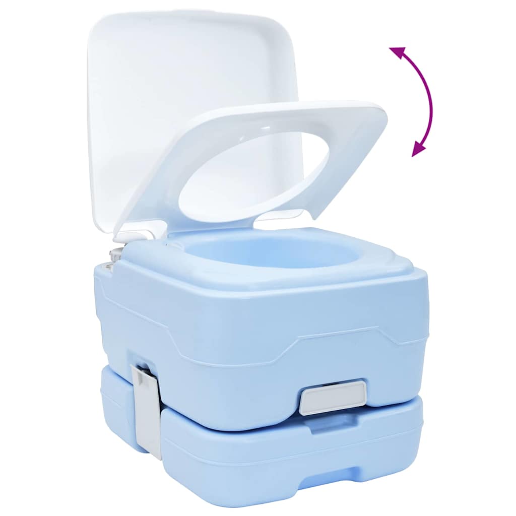 Camping-Toilette Helles Blau und Weiß 41,5 x 36,5 x 30 cm