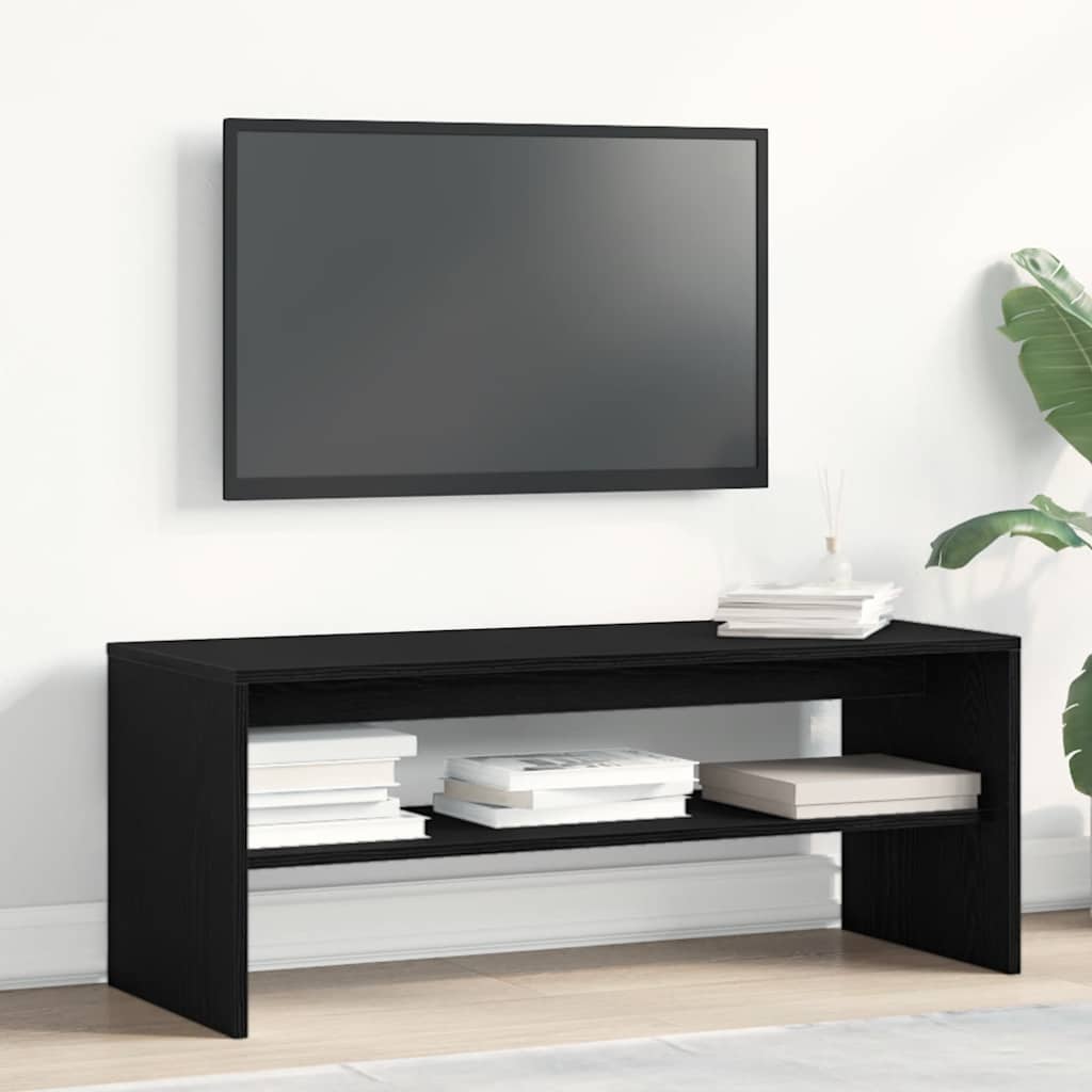 TV-Schrank Schwarz Eichen-Optik 100x40x40 cm Holzwerkstoff