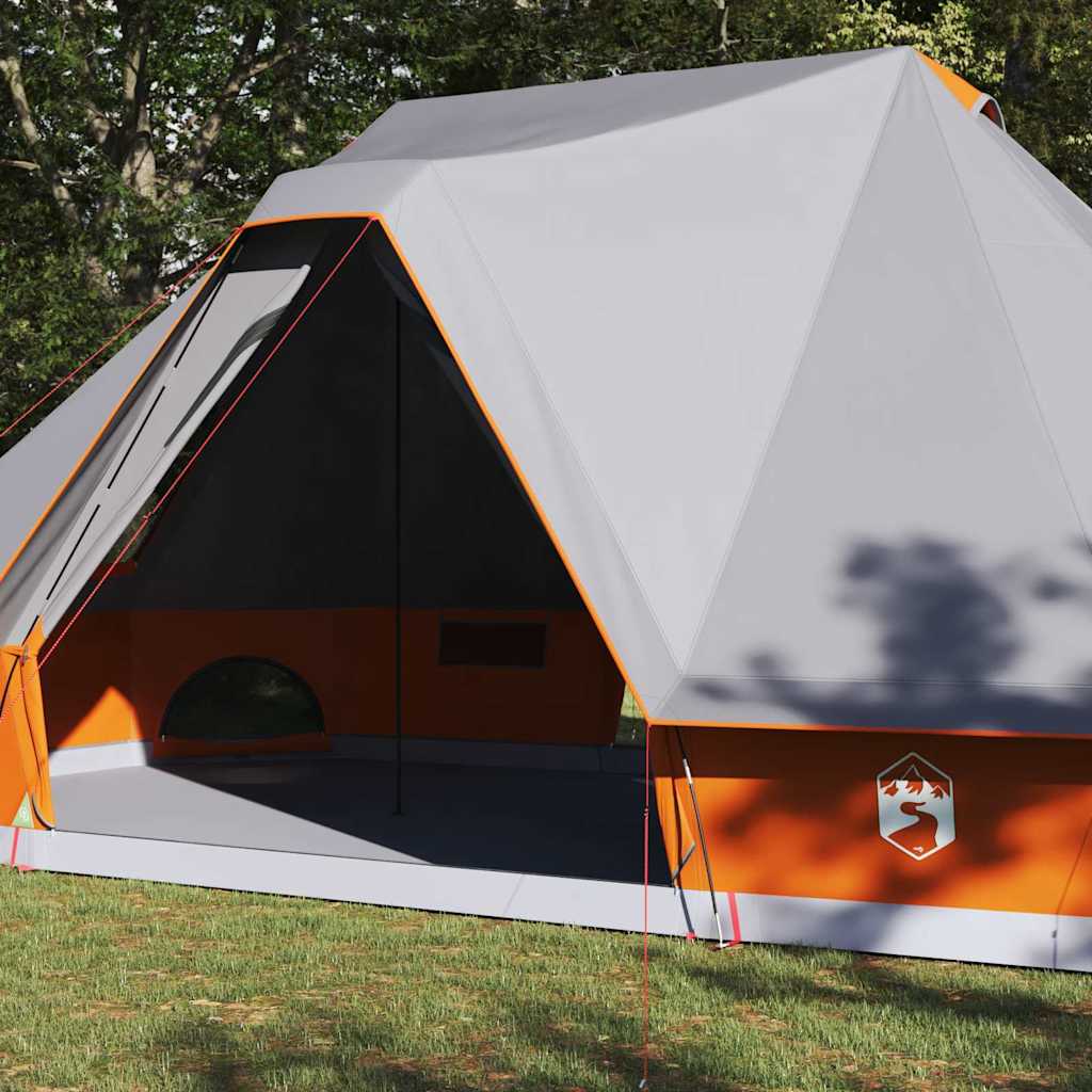Tipi Zelt mit Dach Grau und Orange 680 x 430 x 270 cm Taft