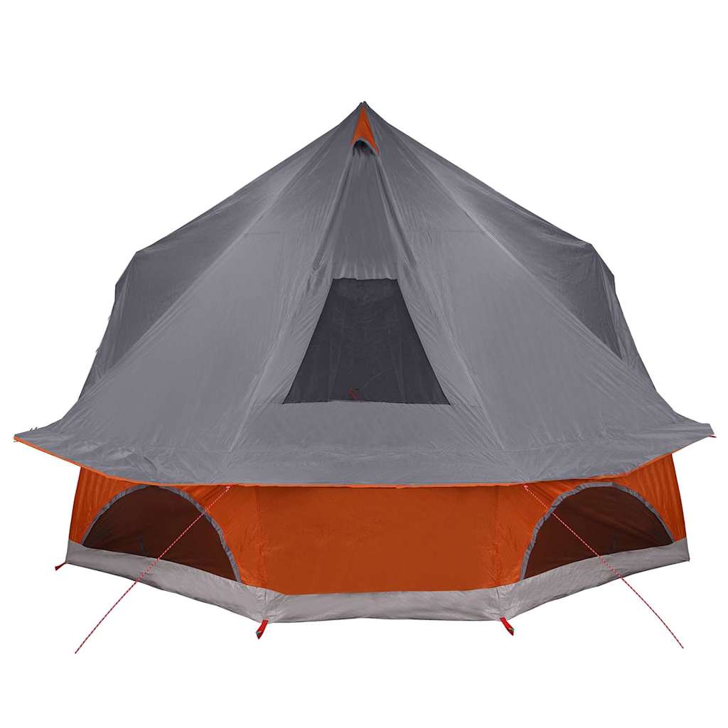 Tipi Zelt mit Dach Grau und Orange 680 x 430 x 270 cm Taft