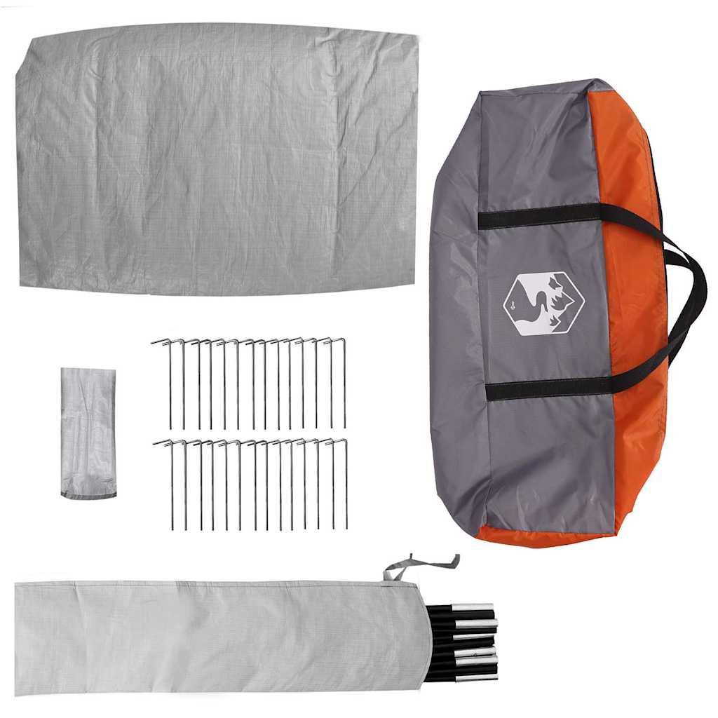 Tipi Zelt mit Dach Grau und Orange 404 x 370 x 270 cm Taft
