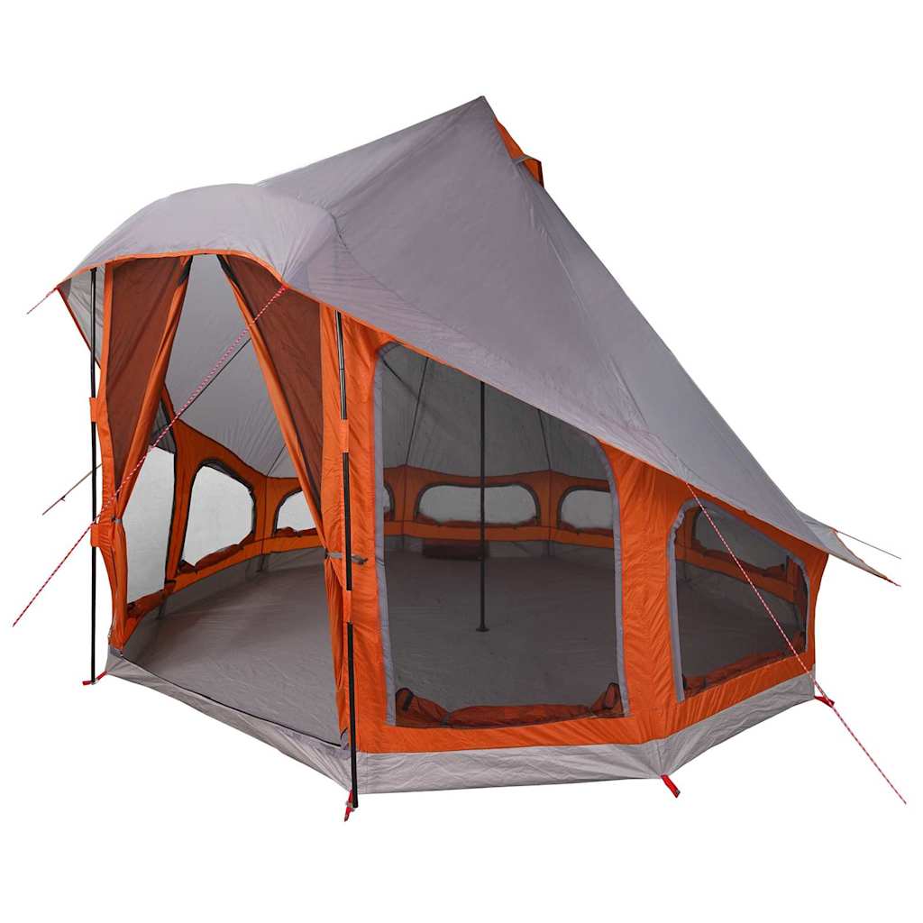 Tipi Zelt mit Dach Grau und Orange 404 x 370 x 270 cm Taft